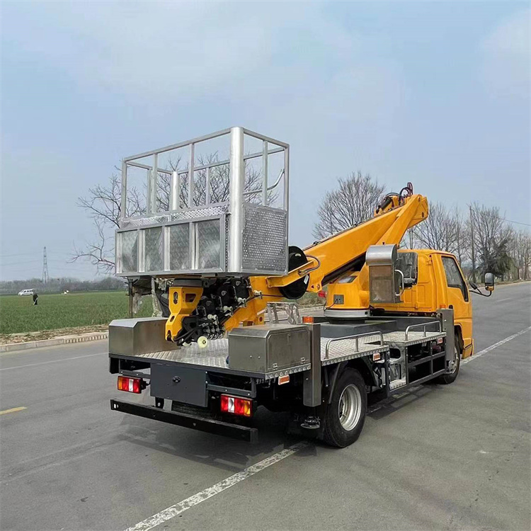 Jiangling Blue Label 27 meter High Altitude Work Vehicle Picture Small Climbing Vehicle Manufacturer Straight Arm Work Vehicle Factory Price