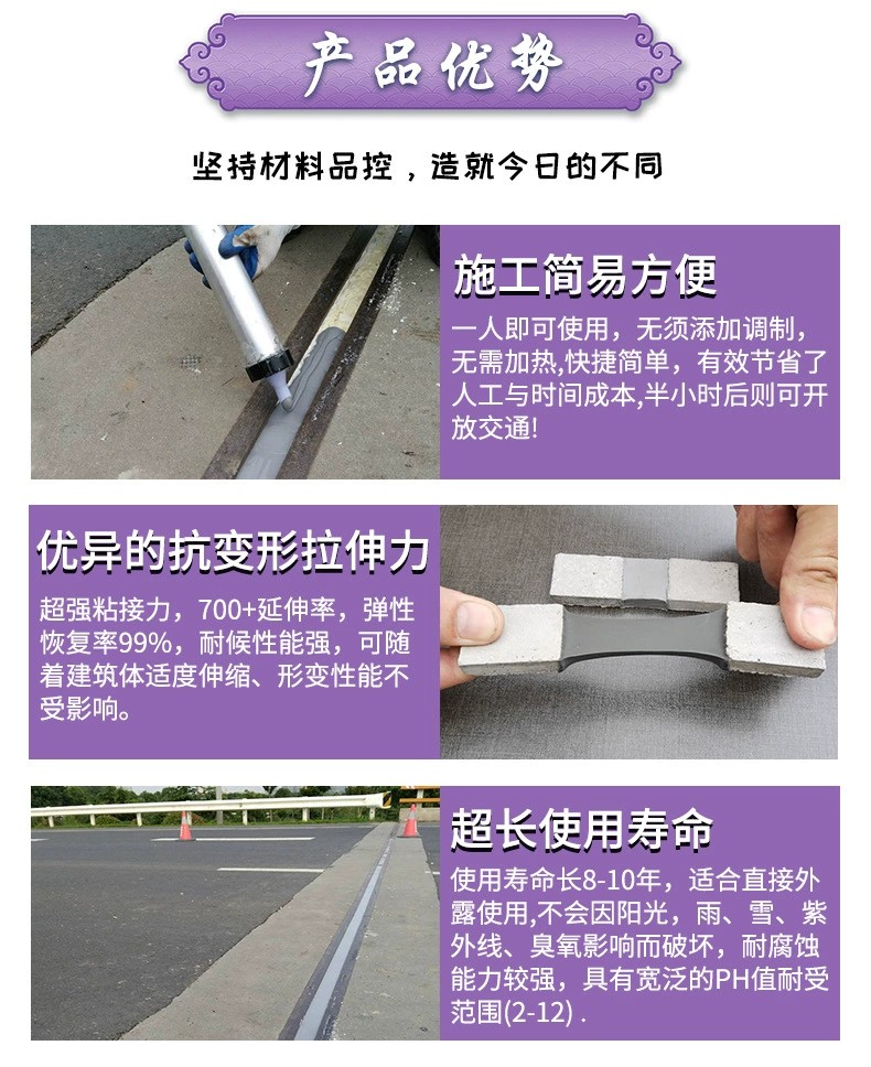 Sealing F880 Expressway Maintenance Bridge Expansion Joint Sealant High Elastic Strong Tensile Liquid Waterstop