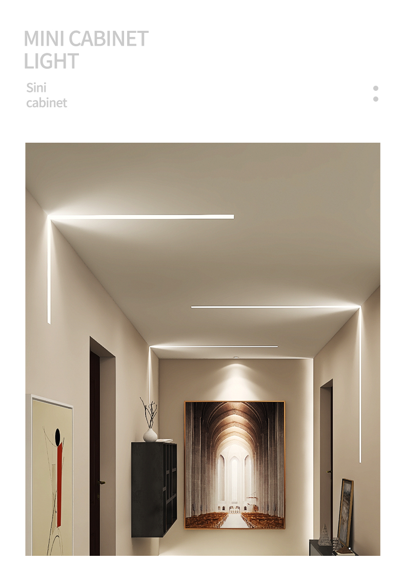 Line light concealed embedded linear aluminum groove cabinet light hard light strip light strip with exposed LED profile light groove