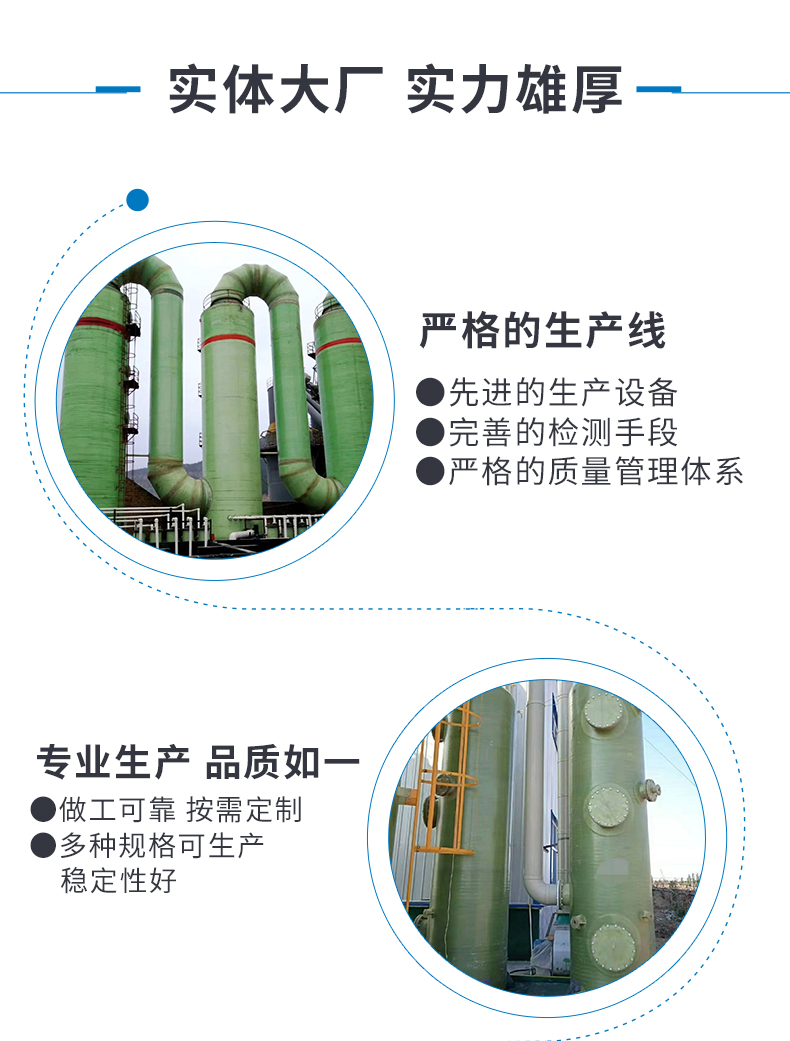 Customized FRP spray purification tower, desulfurization and dust removal tower, corrosion resistance, acid and alkali resistance, efficient packing absorption tower