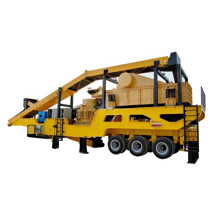 The moving stone crusher of the Ehe pebble sand making machine in the quarry runs smoothly, Baogang