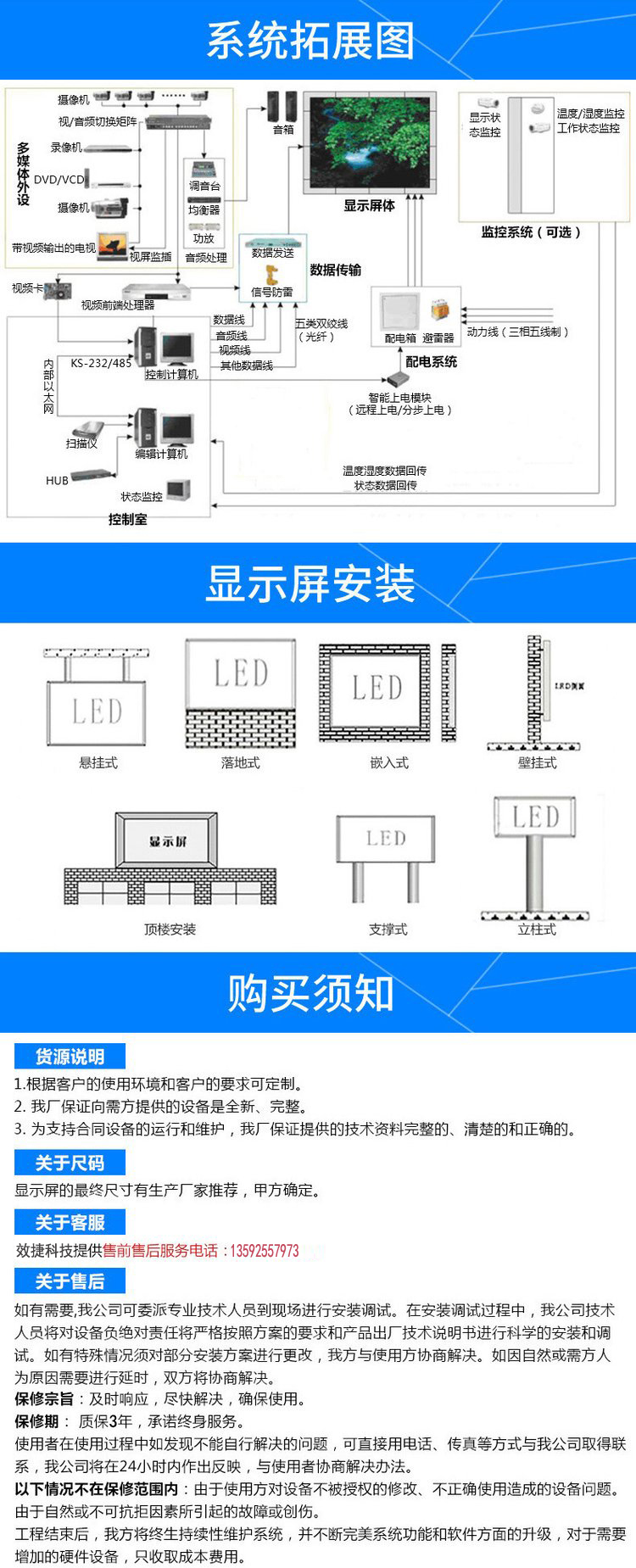 Haijia Colorful LED Display Screen Kaishida Control System Conference Room Stage Full Color Electronic Large Screen