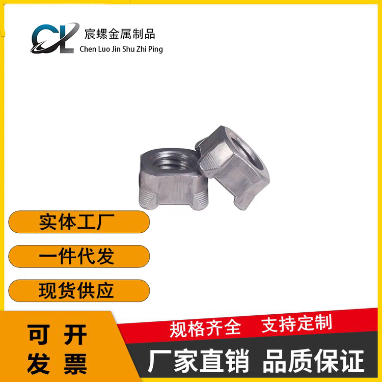 Chenluo Square Welding Nut Stainless Steel Spot Welding Nut Fastener with Excellent Quality and Good Performance