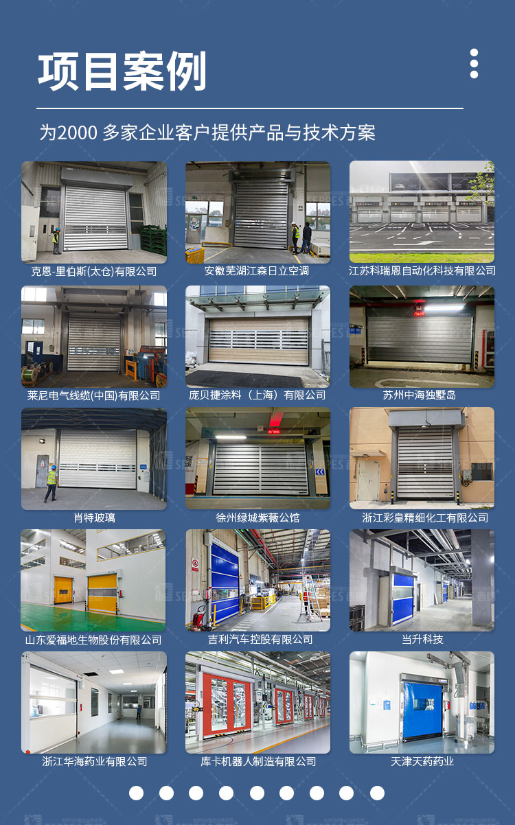 Anti theft, anti wind, automatic sensing, clean and hygienic hard fast rolling shutter door replaces the combination of fast door and lifting door