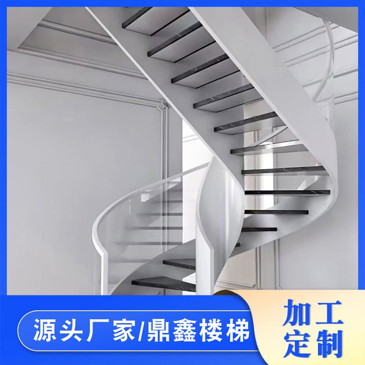 大型小复式弧形圆型卷弧卷板旋转脊索楼梯图纸定制 鼎鑫