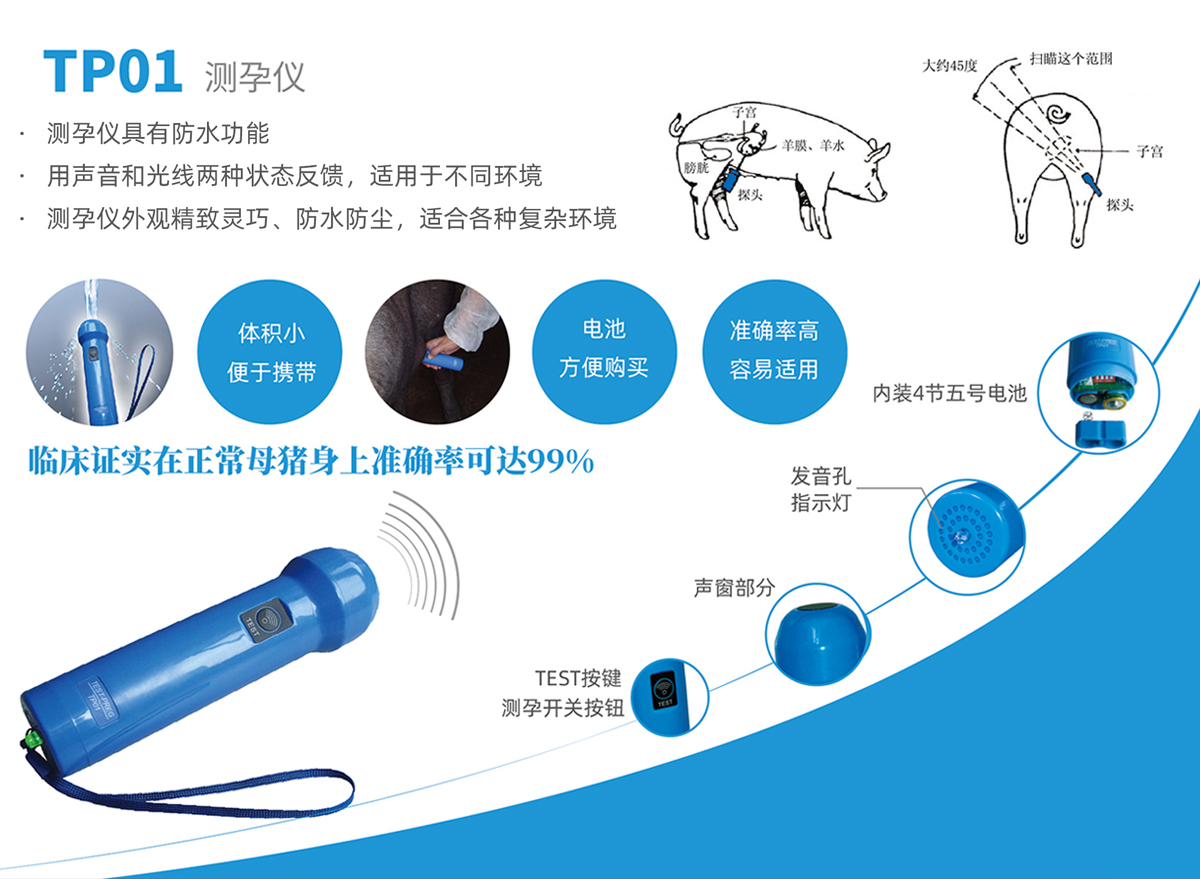 TP01 Rapid and Accurate Pregnancy Testing Instrument for Pigs Provided by Kaixin Electronics, a B-ultrasound machine for pigs