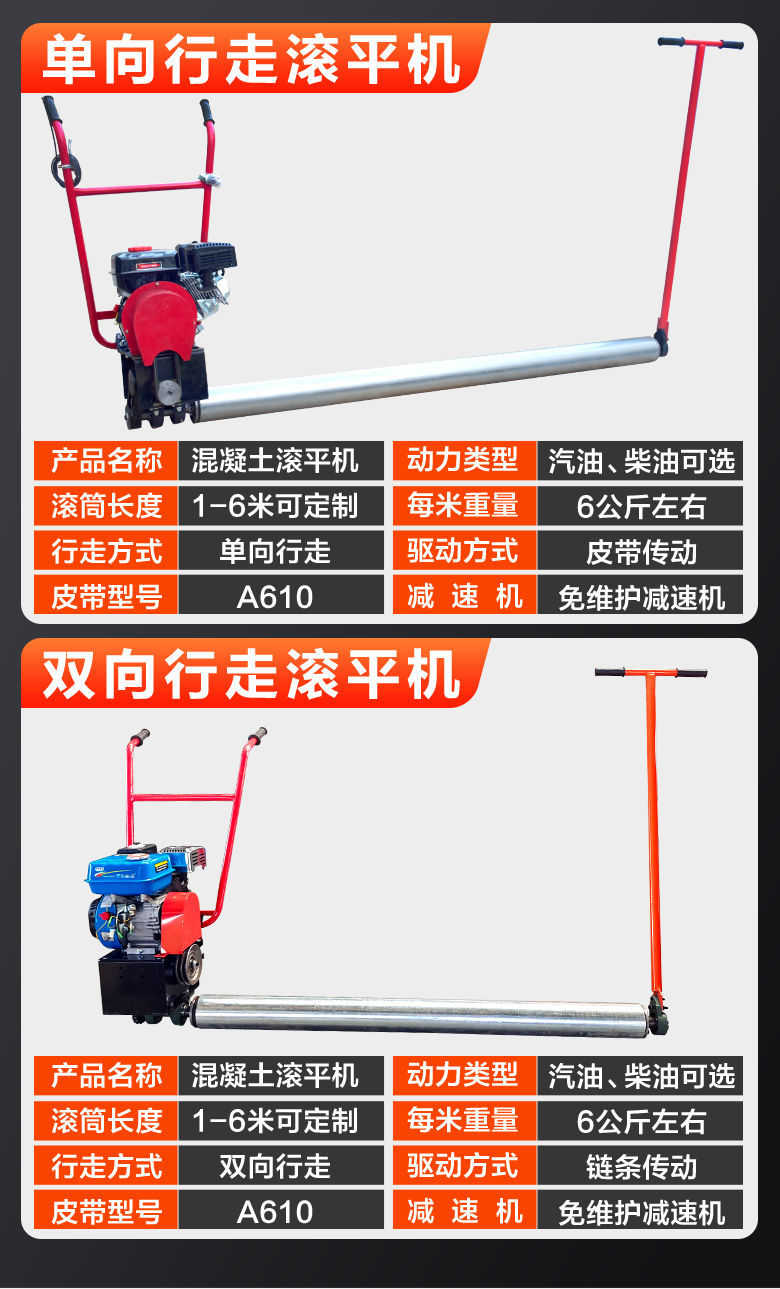 Concrete rolling machine, cement road paver, permeable road surface polishing, single roller leveling machine, vibration rolling