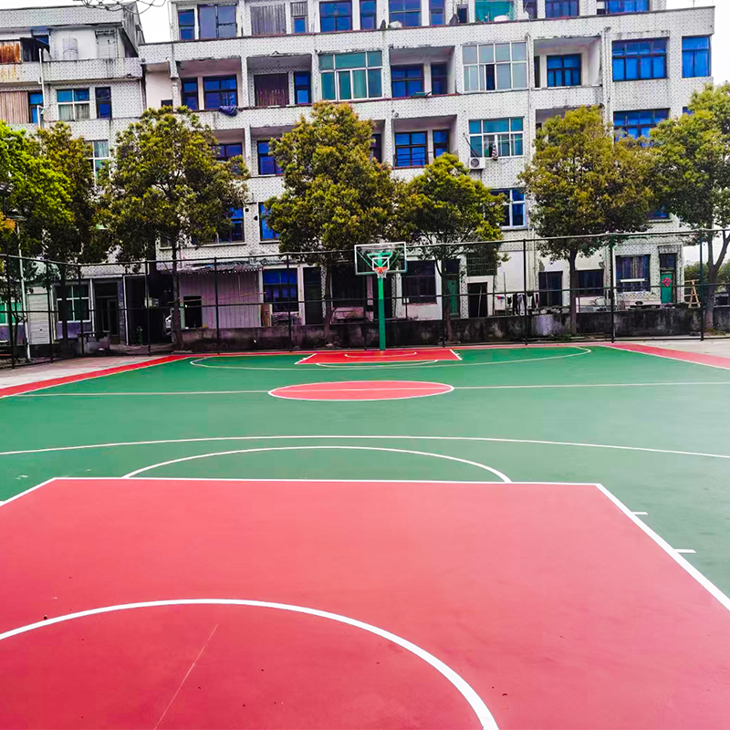 Runxiu Sports school outdoor professional volleyball badminton Basketball court silicon pu court material manufacturer plastic ground