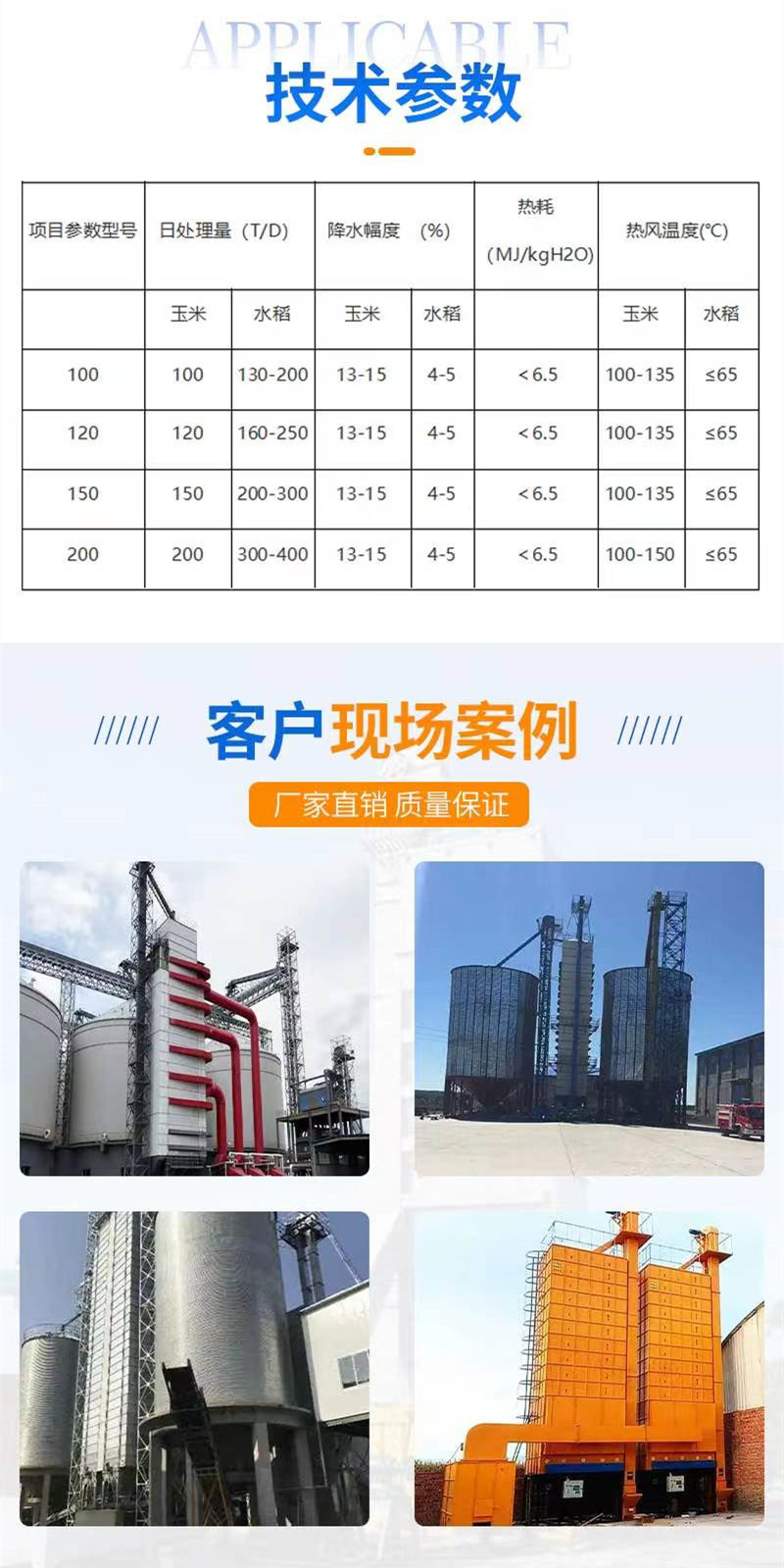 Weiwang Corn Drying Tower can dry wheat and soybean crops with hot air circulation guidance, installation and debugging