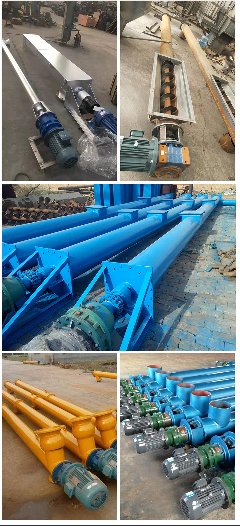 Source manufacturer of Yuanrun Machinery's shaftless stainless steel explosion-proof cement pipe type Jiaolong Food U-shaped screw conveyor