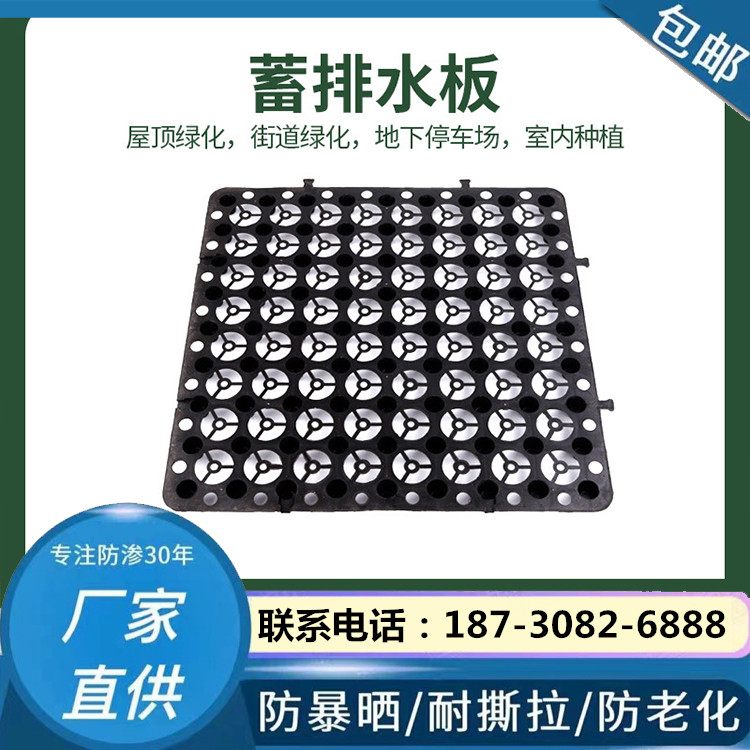 塑料蓄水排水板工厂小区花园种植绿化屋顶绿植块状储水滤水通水板