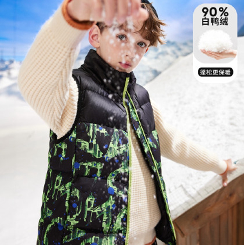 Luo Xiaomi winter clothing down jacket fashion brand discount children's clothing physical store network Kwai live broadcast source of goods tail