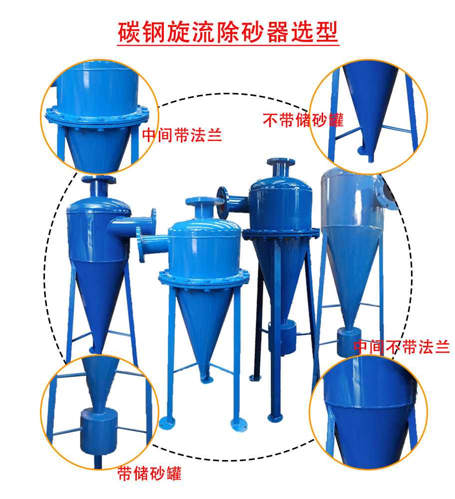 Swirl desander for automatic cleaning and removal of fine sediment Air conditioning Well River groundwater Starch slurry Centrifuge can be customized