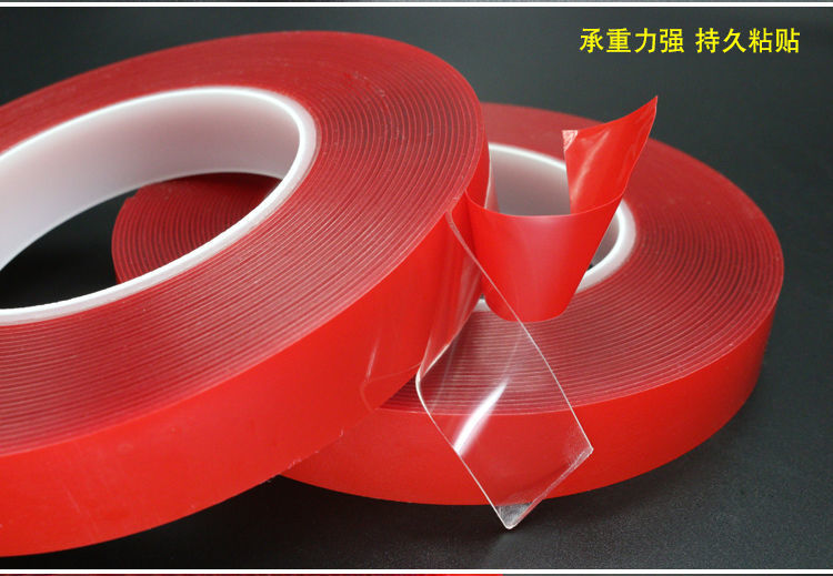 1MM thick red film transparent acrylic double-sided adhesive, temperature resistant and waterproof double-sided adhesive hook, car scratch free adhesive tape