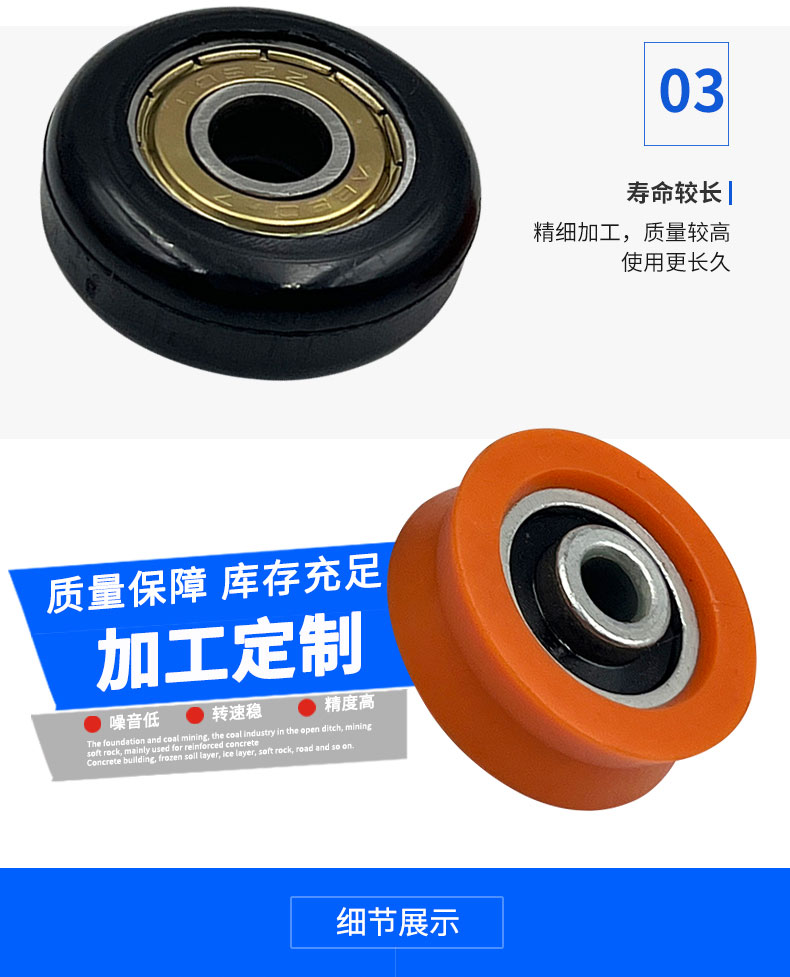 Grooved rubber coated bearing 6202ZZ Polyoxymethylene castor cable toy bearing