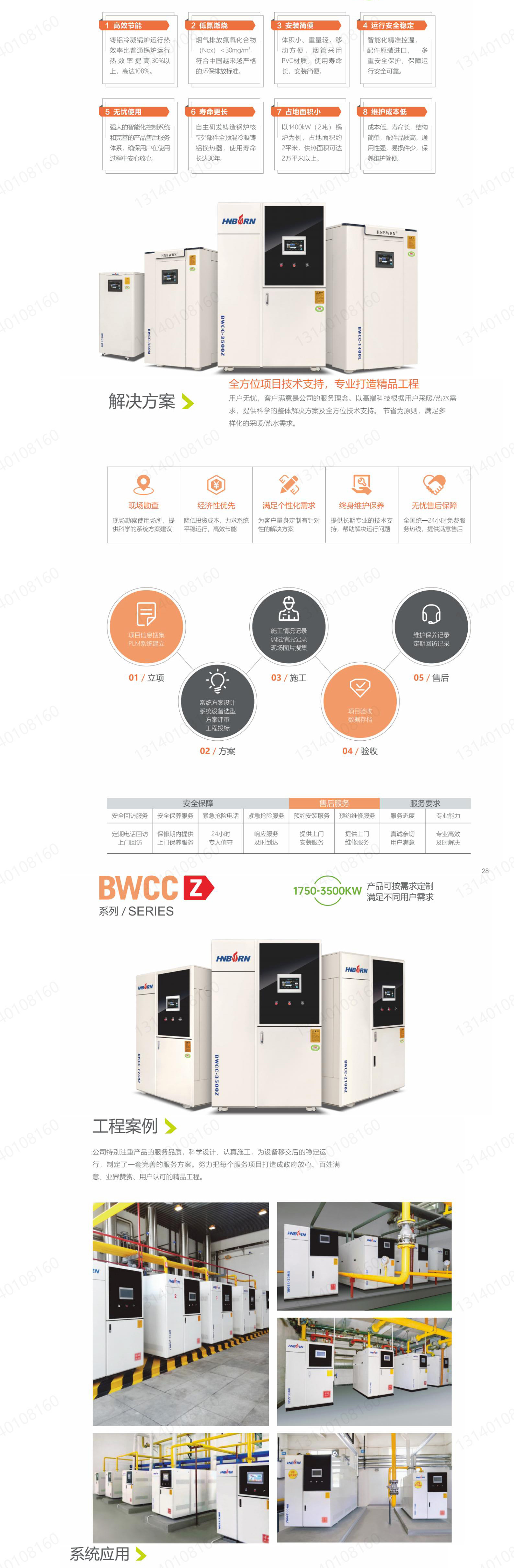 BWCC120KW Gas Low Nitrogen Cast Aluminum Boiler Full Premixed Condensing Module Boiler