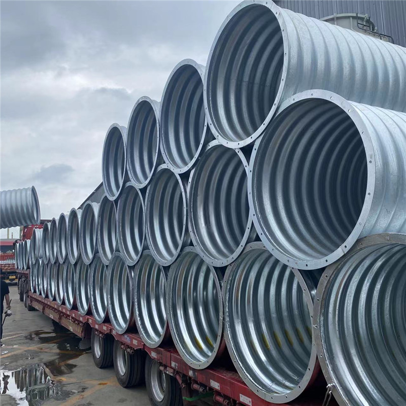 Yuanchang DN1000 hot-dip galvanized metal corrugated culvert pipe wall thickness 3mm municipal drainage pipeline installation project