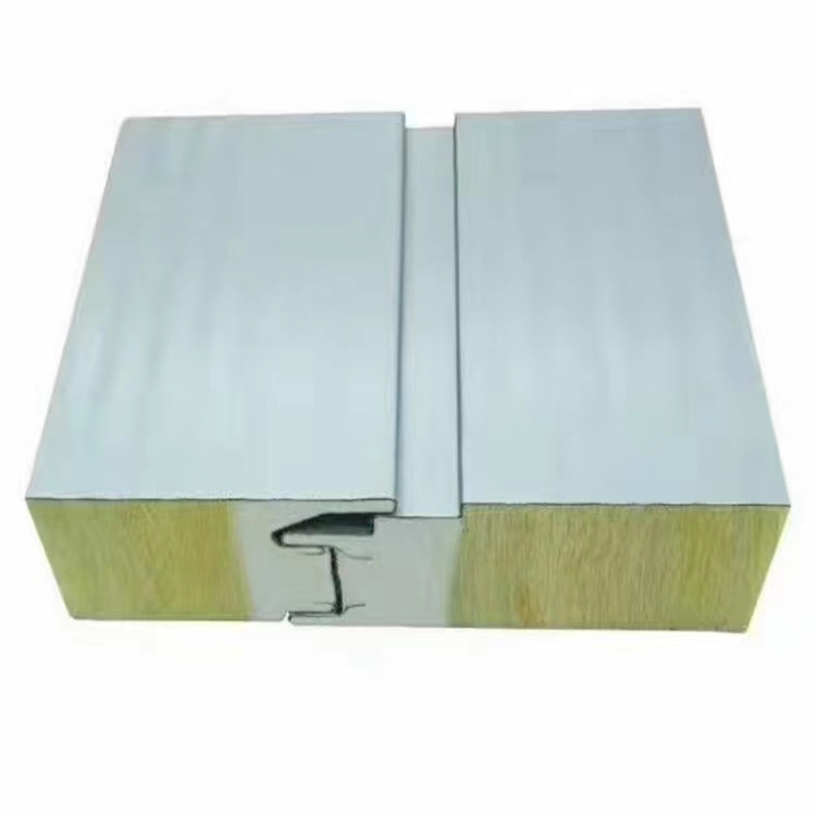 50 thick polyurethane edge sealing rock wool composite plate horizontal hanging plate, insulation and anti-corrosion plate supplied by the manufacturer