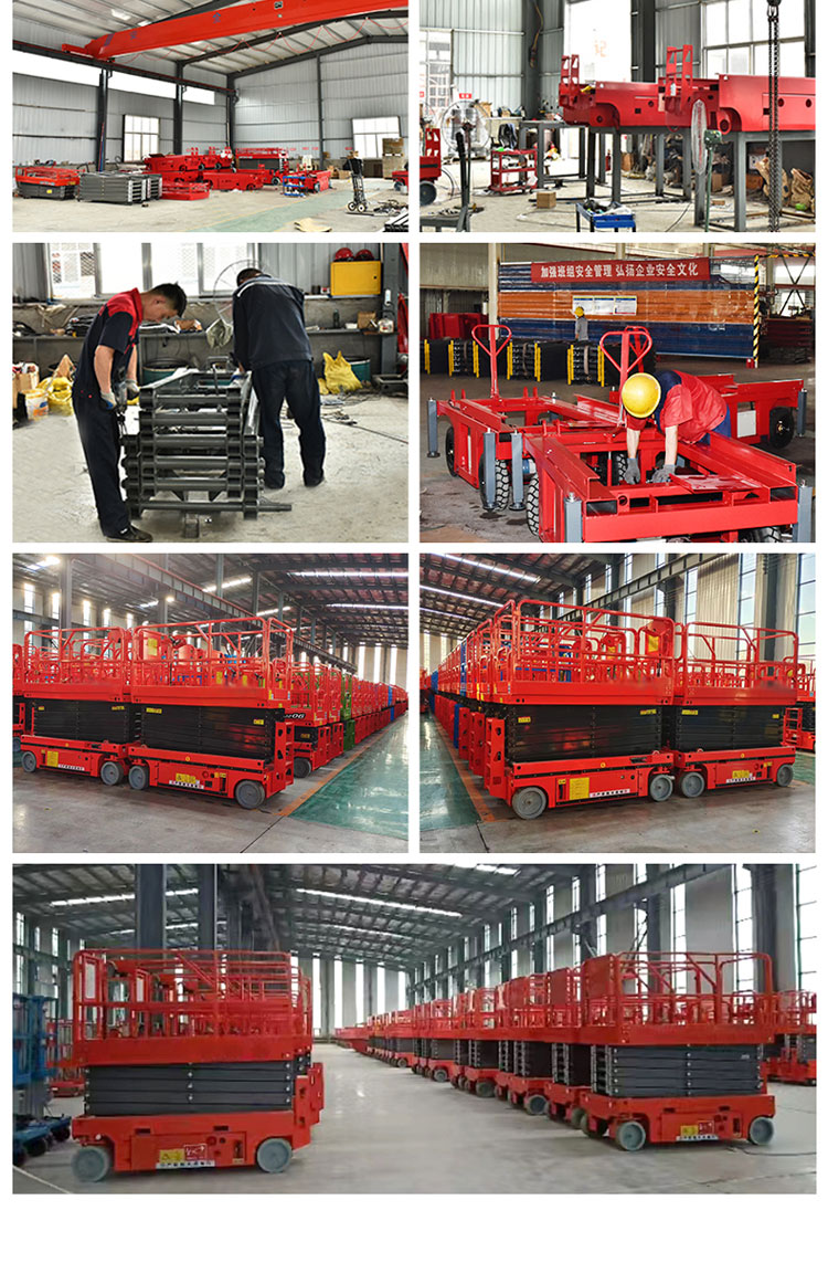 Fully automatic scissor fork type self-propelled aerial work platform, electric lifting and moving 10-16 meter elevator