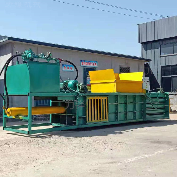 100 ton fully automatic horizontal waste paper box plastic bottle conveyor belt hydraulic packaging machine