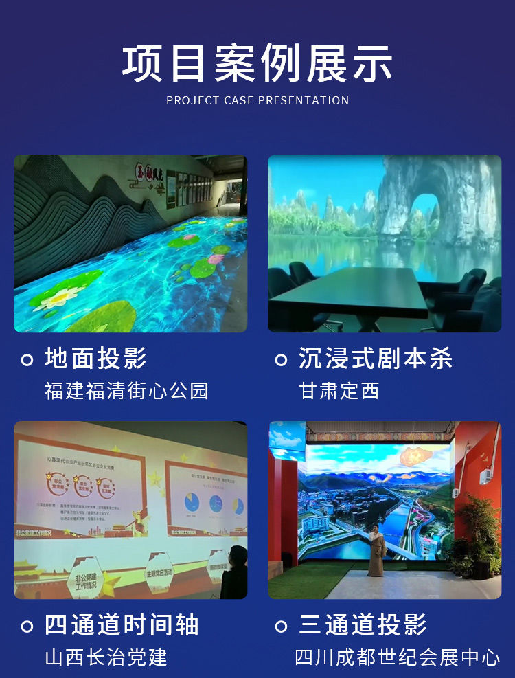 Naked Eye 3D Holographic Projector Outdoor Indoor Restaurant Ground KTV Wall Immersive Interactive Game Script Kill