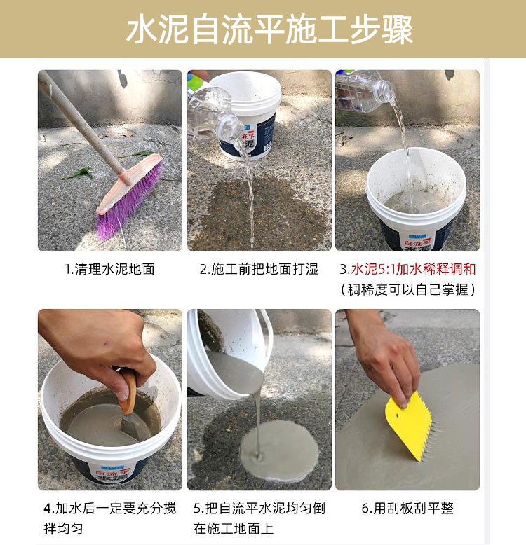 Cement based self-leveling ground leveling, high-strength surface material Zhongguyouda