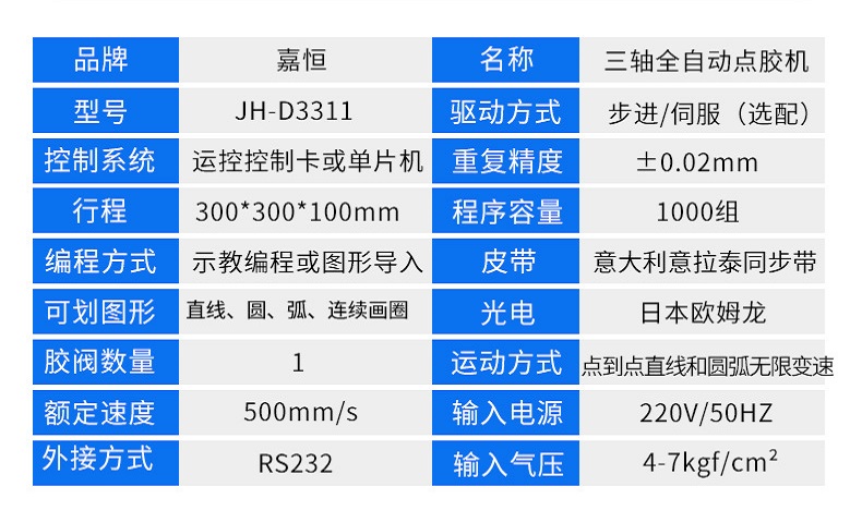 Jiaheng three-axis fully automatic dispensing machine 331 needle cylinder desktop UV glue coating machine LED light