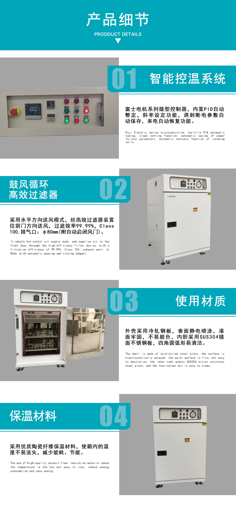 Shibei 300 ℃ Industrial Oven Class100 Class 100 Dust Free Clean Drying Oven PID Control