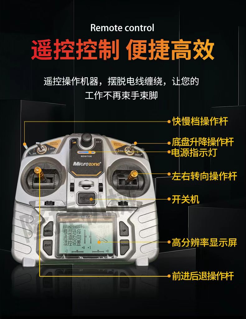 Remote controlled pesticide dispenser, large capacity unmanned orchard management machine