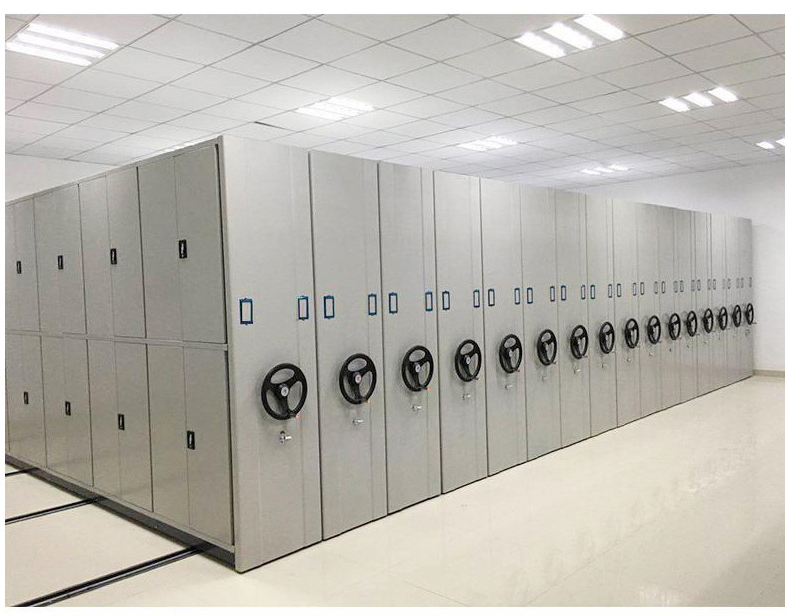 Xionghu produces 6-layer double-sided dense rack steel storage file cabinets, which can be moved and installed on site