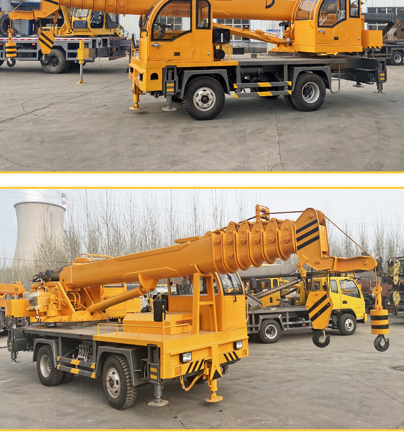 Hydraulic, oil, and electric dual-purpose six wheel telescopic boom self-made crane for construction engineering Small soil crane with cab crane