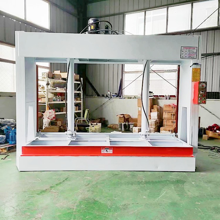 Hydraulic cold press machine for building formwork, furniture factory equipped with glue coating machine, woodworking press machine comes with pressure limit reminder