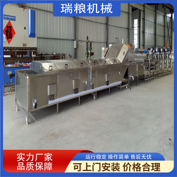 Fully automatic octopus steaming and cooking machine, squid pre cooking processing equipment, crab cleaning production line support customization