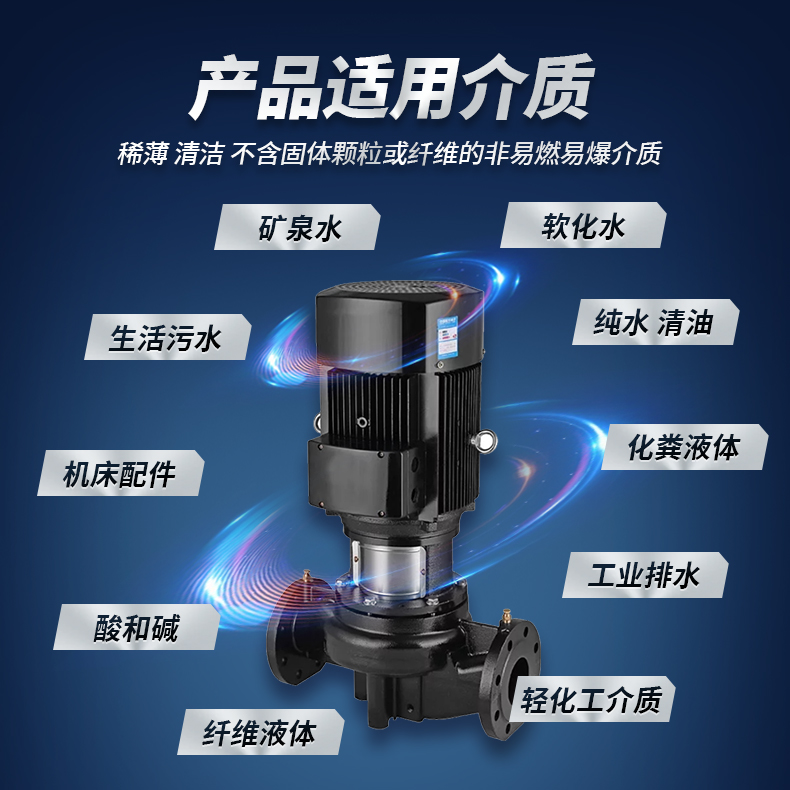 Vertical single stage single suction pipeline pump TD100-52G/2, high efficiency, stable operation, all copper motor