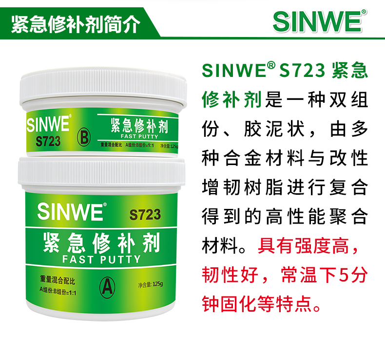 S723 Emergency Repair Agent Oil Surface Oil Pipe Leakage Water Tank Leakage Sealing Paste Sealant Radiator Adhesive