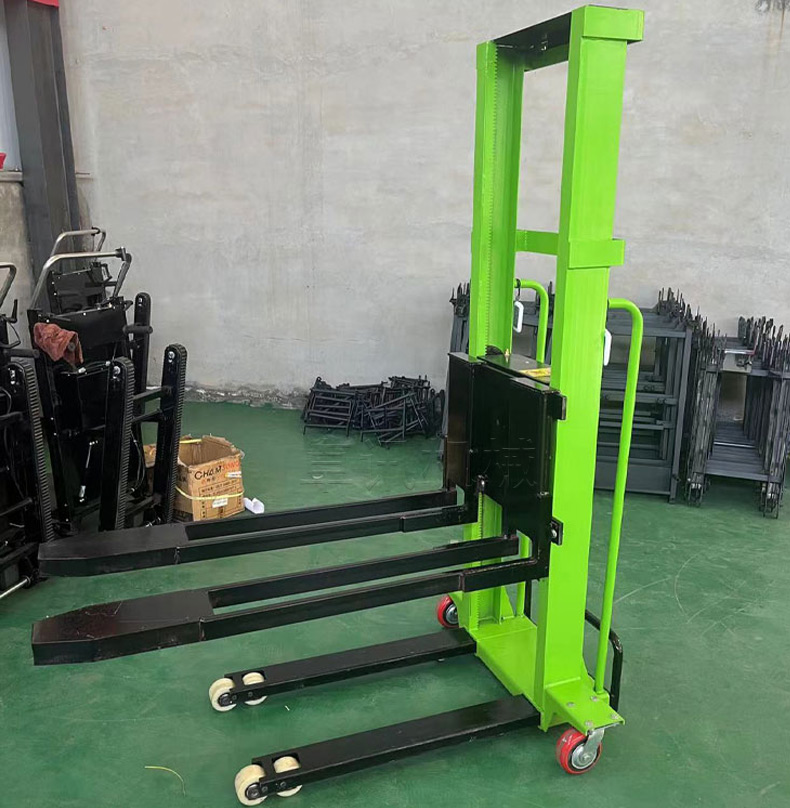 Automatic height stacker forklift reinforced semi electric 1 ton 2 ton hydraulic height stacker