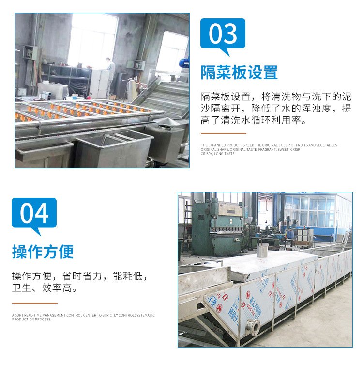 Vegetable vortex cleaning assembly line, Dongdu multifunctional celery embryo chrysanthemum killing equipment, large fruit and vegetable cleaning machine