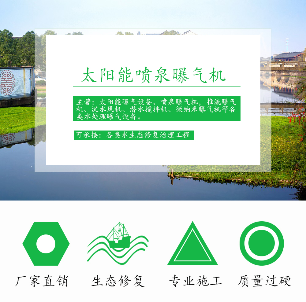 Solar Fountain Aerator River Treatment Lake Oxygen Enhancement Repair Aeration Equipment Aizhen Environmental Protection