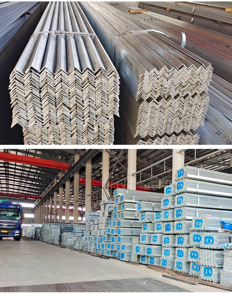 Manufacturer's stock Q235B hot-dip galvanized angle steel, galvanized universal triangular iron steel structure, shelves, and equilateral angle steel profiles