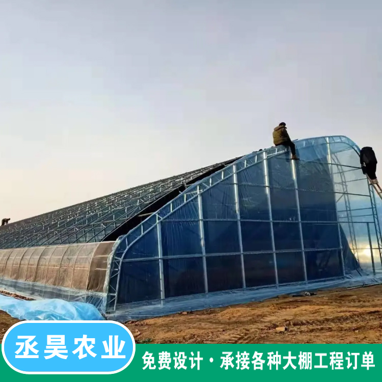 100c type steel greenhouse with good stability and strong compressive capacity for flower planting greenhouse, double membrane framework arch shed