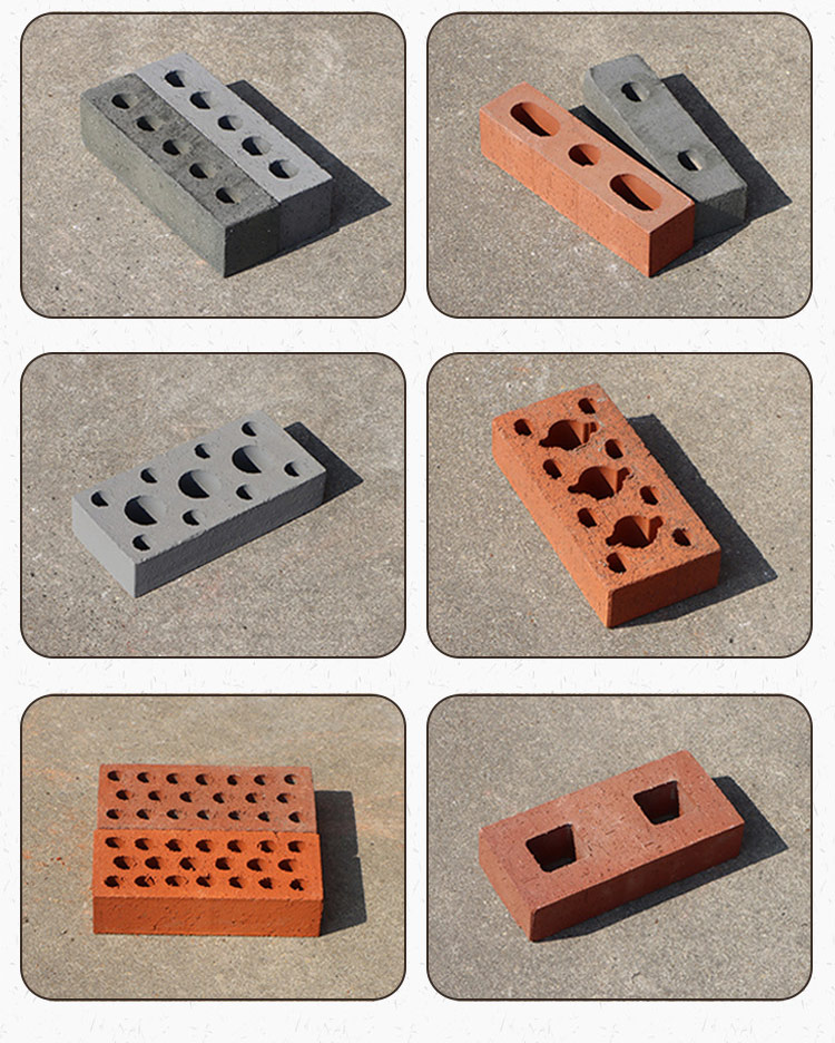 Block bricks, hollow clay bricks, colored pressure resistant bricks, convenient construction of decorative wall bricks for villas