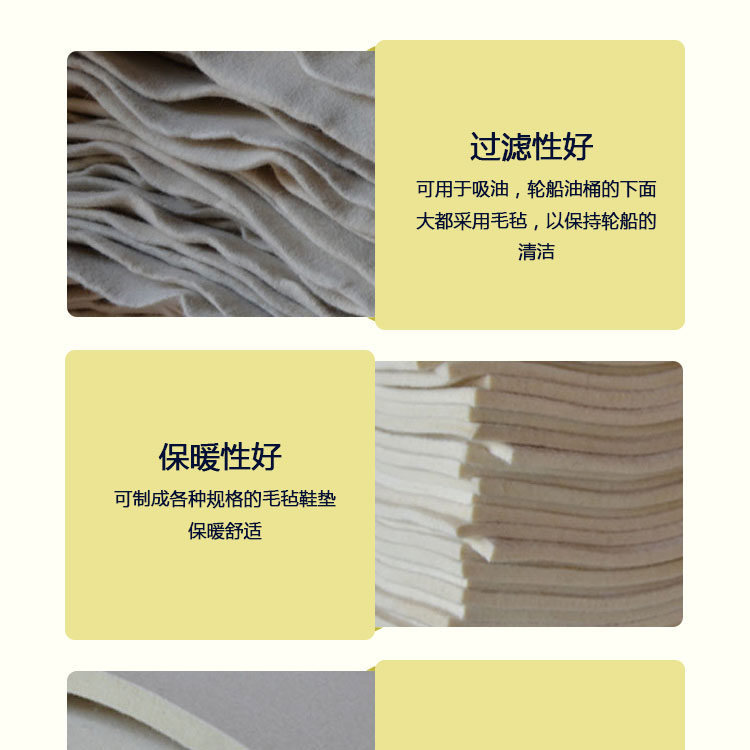 Wool felt, high-density oil-absorbing felt cloth, high-temperature resistant, wear-resistant, polished sealing strip, 5/10mm thick felt board