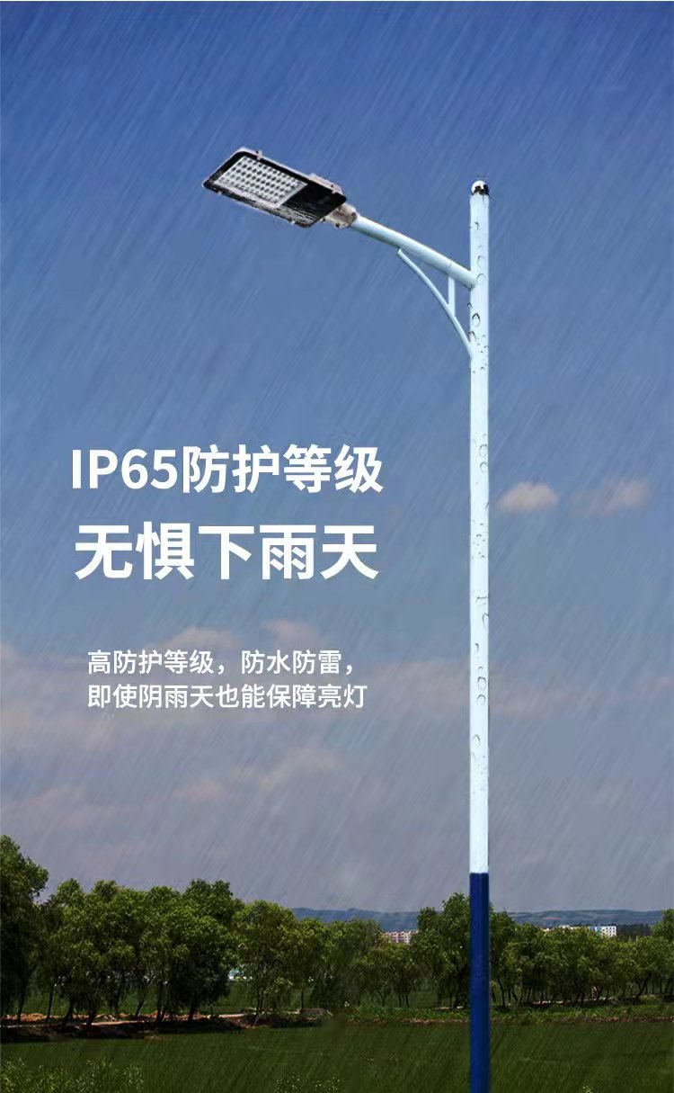 Stainless steel hot-dip galvanized solar photovoltaic power generation LED urban and rural road lights 6 meters