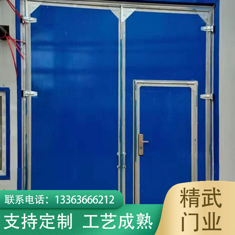 Industrial side hung doors are sold on demand. Industrial doors can be purchased through phone calls. Electric side hung doors are produced by Jingwu