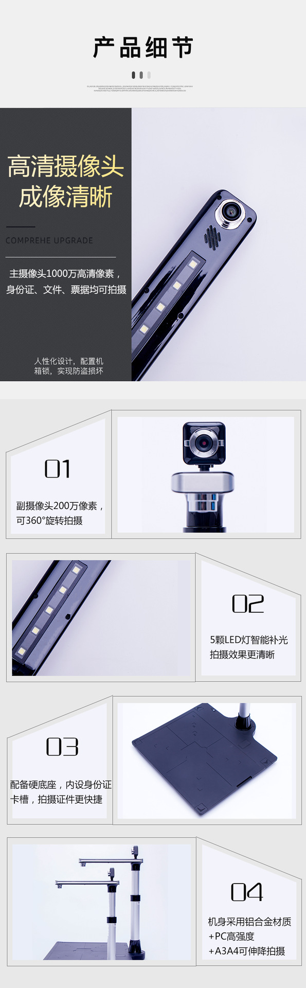 Lei Xian Mobile Card Opening High Speed Camera Mobile Unicom A3 High Speed Camera Integrated Machine A4 File Scanner