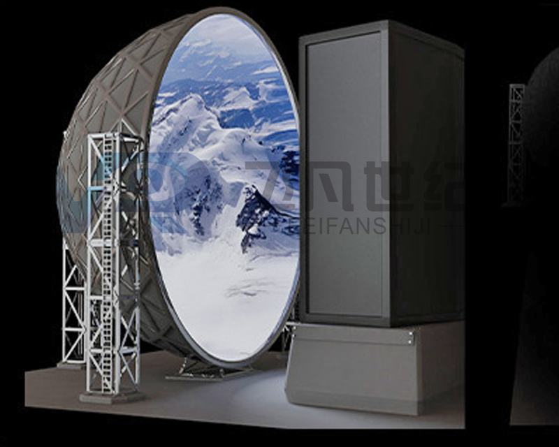 Rail Cinema Naked Eye 3D Immersive Fantasy Space Cinema Projection Flying Ball Screen Large Cultural and Tourism