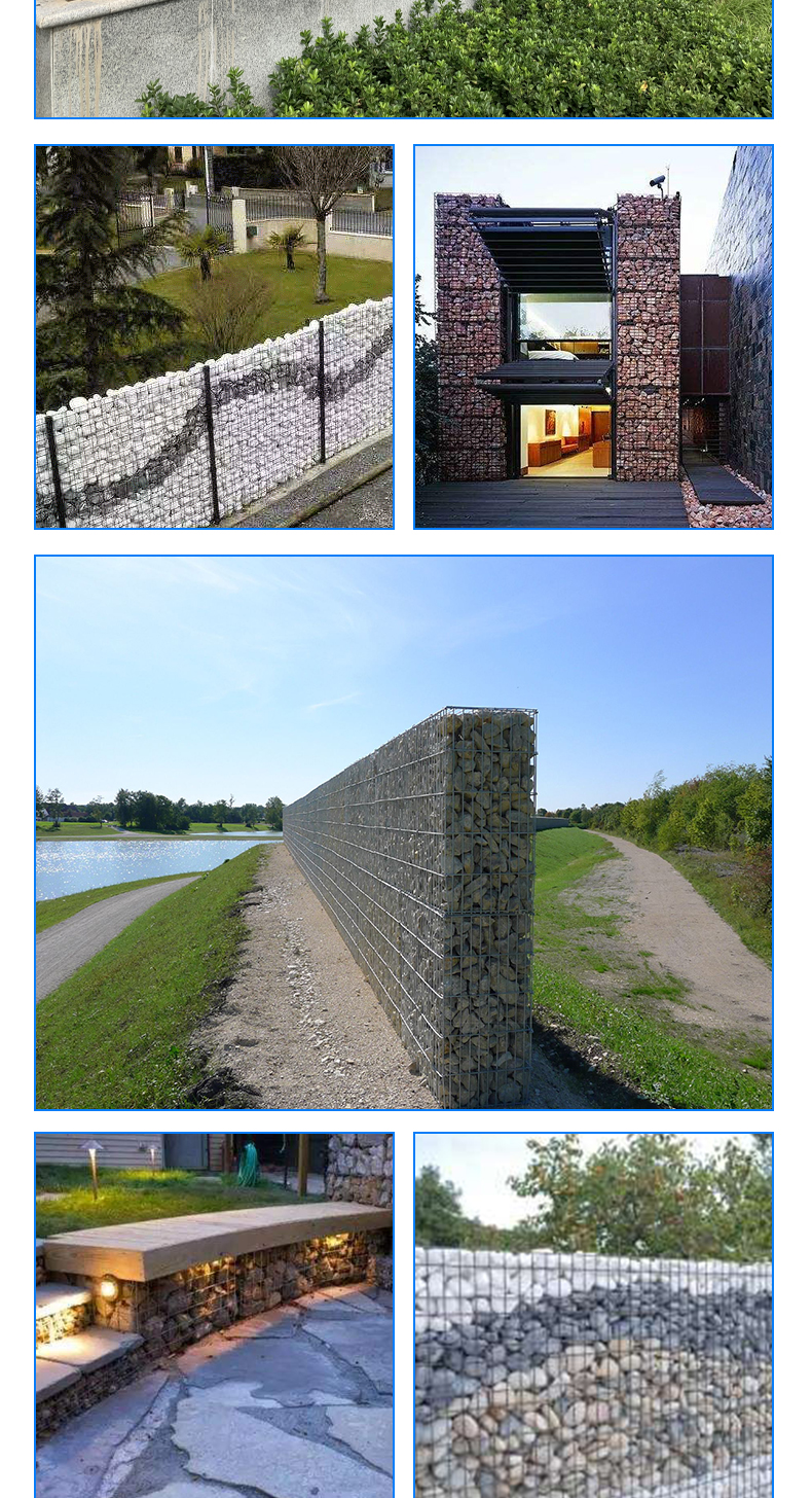 Gabion cage, welded gabion mesh, landscape gabion mesh wall, urban landscape road, reinforced gabion