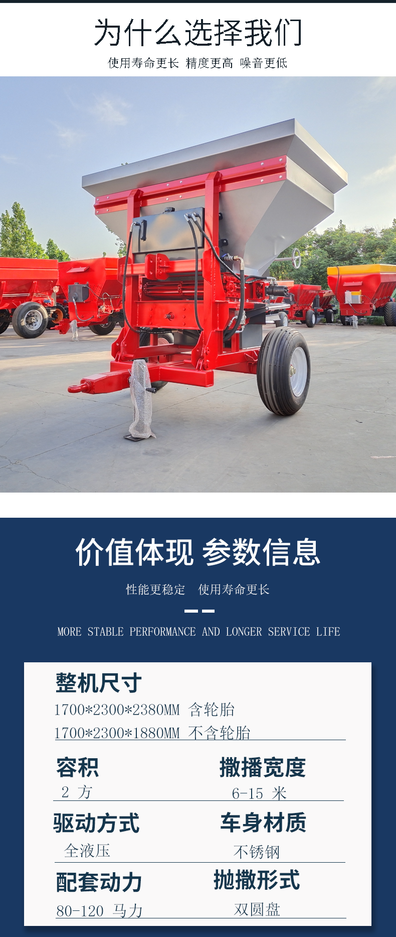 Backpack type double disc manure lifting machine Manure for terraced hills manure spreader stainless steel spreader