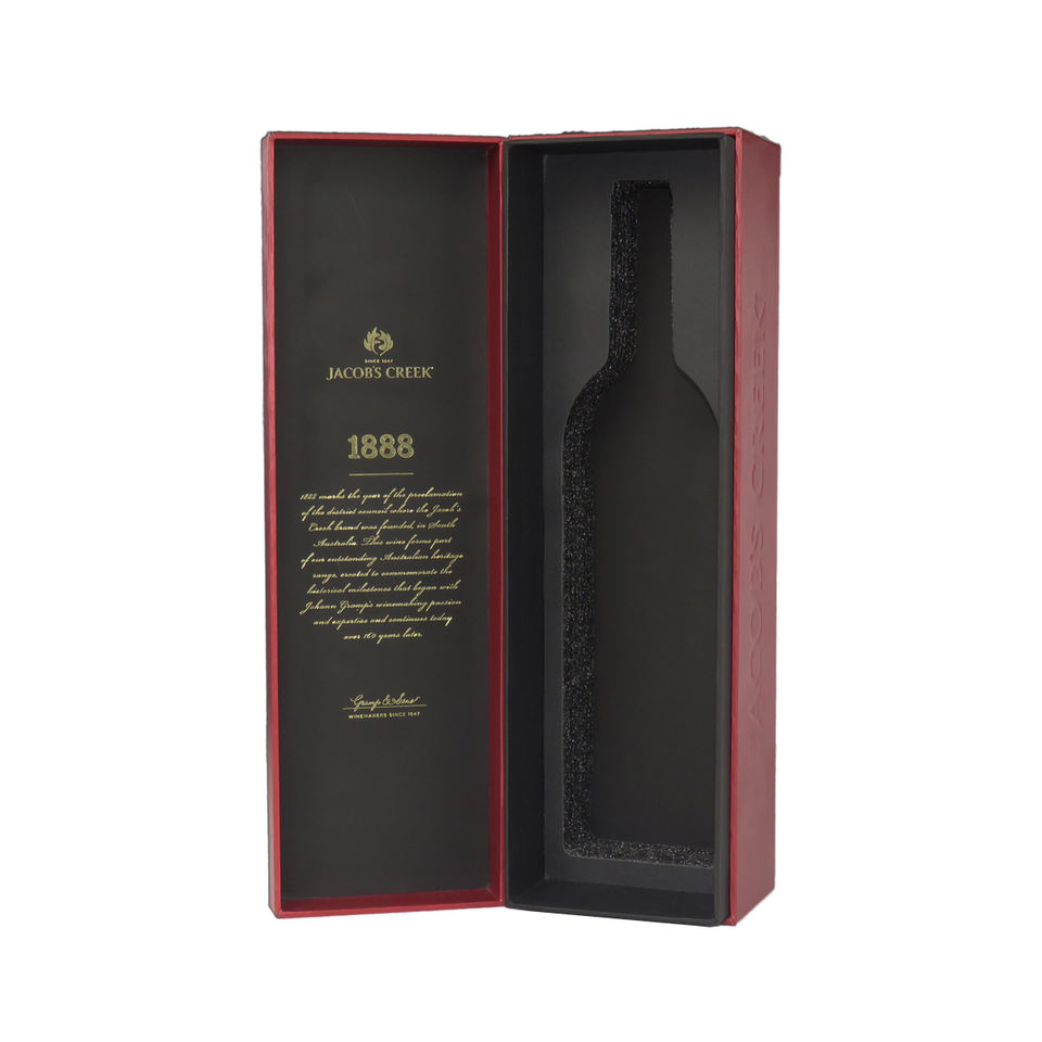 Double opening wine packaging box, high-quality high-end wine gift box, brand gilded logo, craft wine gift box