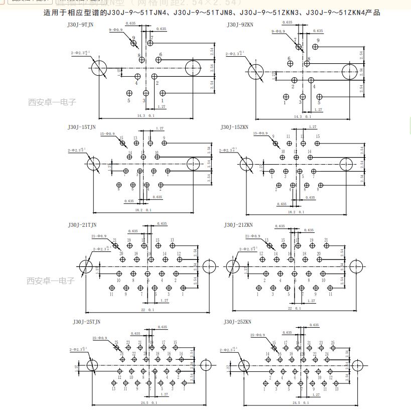 Zhuoyi ZY micro rectangular electrical connector 66 core J30J-66ZKN aerospace socket, with customizable wire length